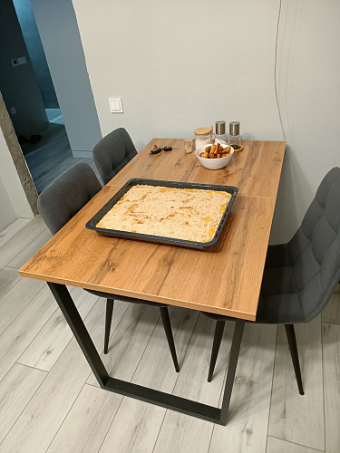 Стол раскладной Лота Лофт 120 25 мм юта / черный матовый фото покупателя 712