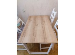 Деревянный стол Барон О 180 х 90 белая пленка шагрень / черный фото покупателя 83