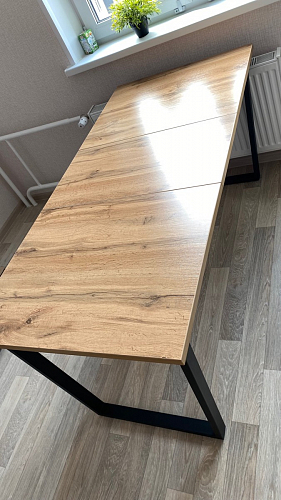 Деревянный стол Лота Лофт 120х75 белый матовый / дуб крафт золотой фото покупателя 110