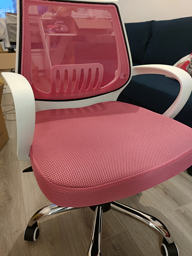 Компьютерное кресло Ergoplus белое / розовое фото покупателя 8