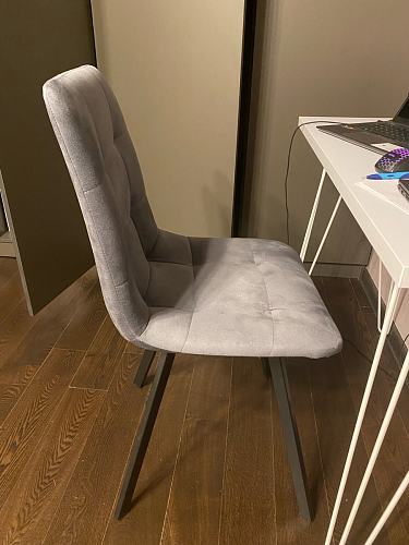 Стул на металлокаркасе Чилли К светло-серый велюр / черный каркас фото покупателя 835