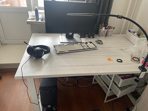 Стол Лота Лофт 140 25 мм черный матовый / бетон фото покупателя 923