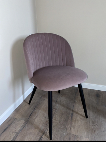 Стул на металлокаркасе Gabi 1 light purple / black / gold фото покупателя 126