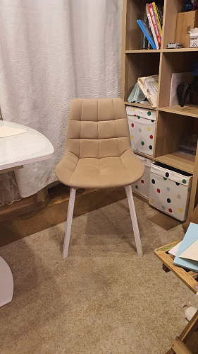 Стул на металлокаркасе Челси бежевый / белый каркас фото покупателя 108