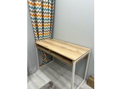 Письменный стол Леон Лофт дуб делано темный / черный матовый фото покупателя 60