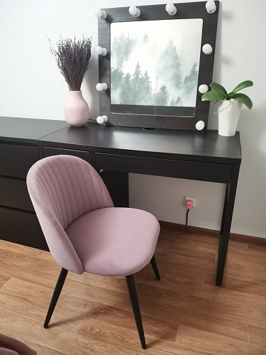 Стул на металлокаркасе Gabi 1 light purple / black / gold фото покупателя 189