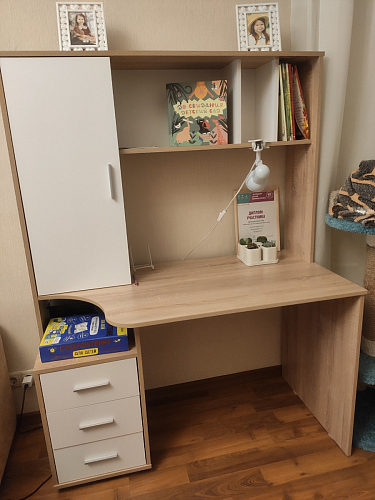 Стол компьютерный КСТ-16 бетон / белый фото покупателя 53