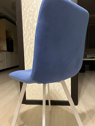 Стул на металлокаркасе Чилли синяя ткань / белый фото покупателя 32