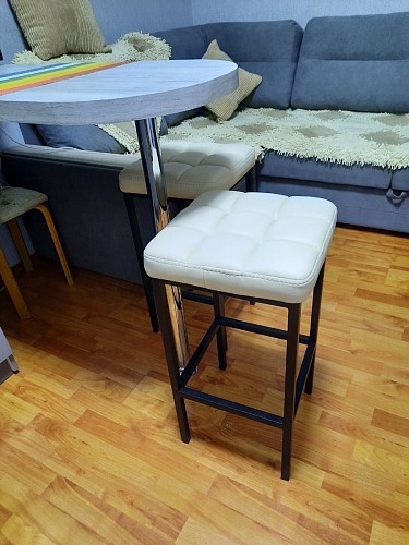 Барный стул Лофт микровелюр катания блэк / черный матовый фото покупателя 66