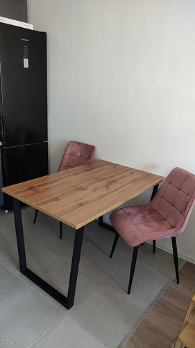 Деревянный стол Лота Лофт 120х75 белый матовый / дуб крафт золотой фото покупателя 551