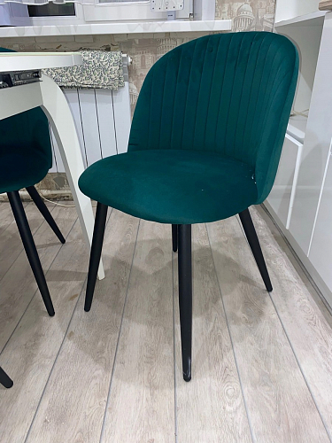 Стул на металлокаркасе Gabi 1 light blue / black / gold фото покупателя 332