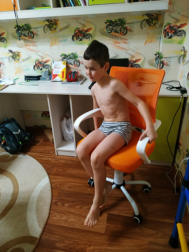 Компьютерное кресло Ergoplus белое / голубое фото покупателя 18