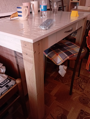 Письменный стол Комфорт 12.71 дуб золотой craft / белая аляска  - Уцененный экземпляр фото покупателя 147