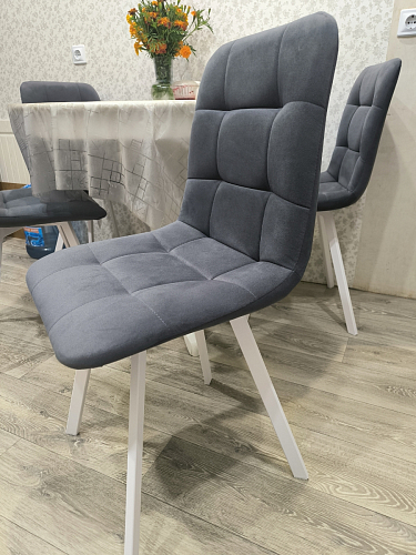 Стул на металлокаркасе Чилли К темно-серый (velutto 32) / черный фото покупателя 385