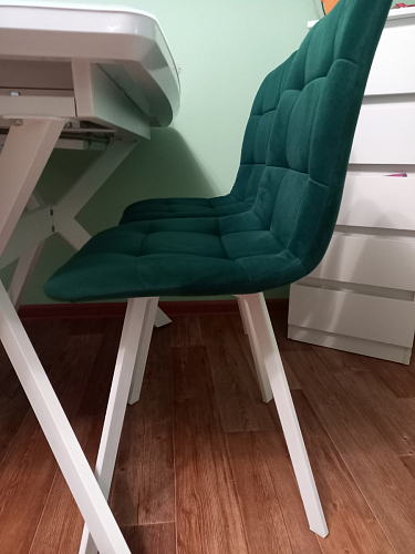 Стул на металлокаркасе Чилли К черный / зеленый фото покупателя 289