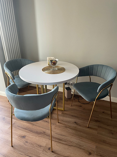 Стул на металлокаркасе Kamelia бежевый / золотой фото покупателя 29