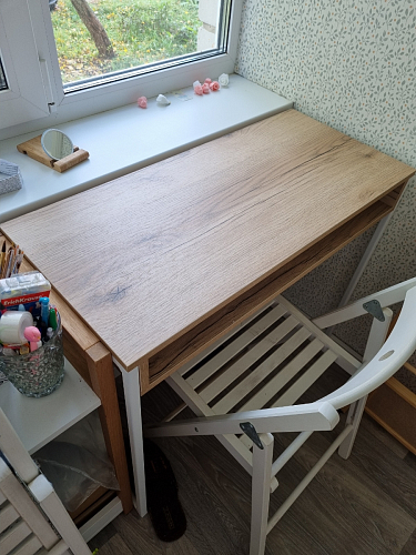 Письменный стол Лео Лофт бетон / черный матовый фото покупателя 26