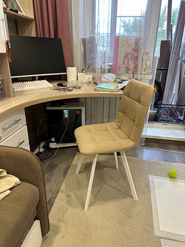 Стул на металлокаркасе Чилли К темно-серый (velutto 32) / черный фото покупателя 592