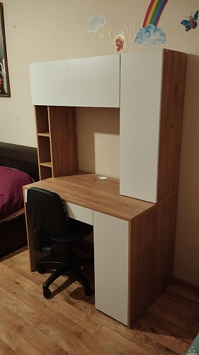 Письменный стол Комфорт 12.71 дуб золотой craft / белая аляска фото покупателя 113