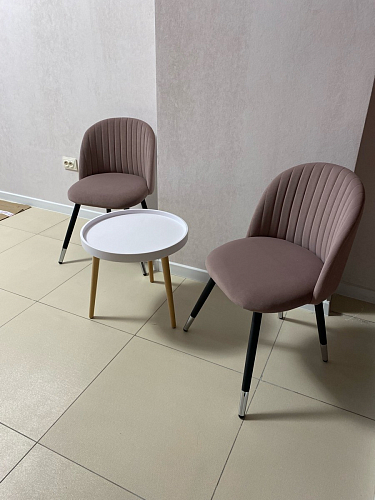 Стул на металлокаркасе Gabi 1 light purple / black / gold фото покупателя 117