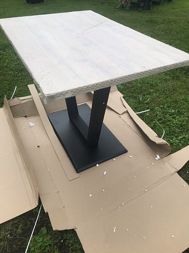 Стол на тумбе Мичиган Лофт 110х70 25 мм дуб делано темный / черный матовый фото покупателя 1