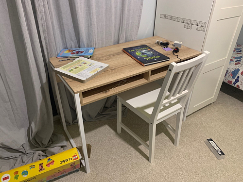 Письменный стол Леон Лофт черный матовый / дуб вотан фото покупателя 95