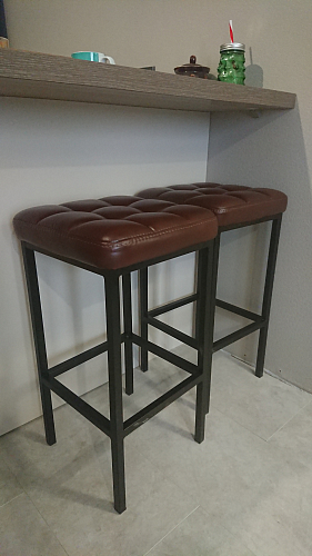 Барный стул Лофт микровелюр катания изумруд / черный матовый фото покупателя 4