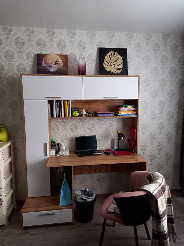 Письменный стол Лайт 03.243 дуб золотой (craft) / белый премиум фото покупателя 294