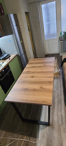 Деревянный стол Лота Лофт 120х75 белый матовый / дуб крафт золотой фото покупателя 353