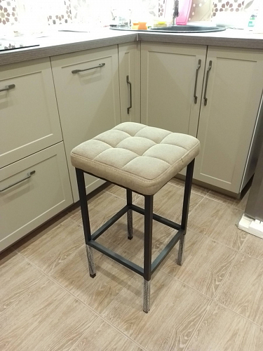 Барный стул Лофт ткань канди крем / черный матовый фото покупателя 55