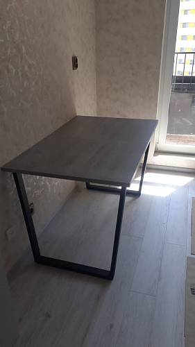 Деревянный стол Лота Лофт 140х80 черный матовый / бетон светлый фото покупателя 562