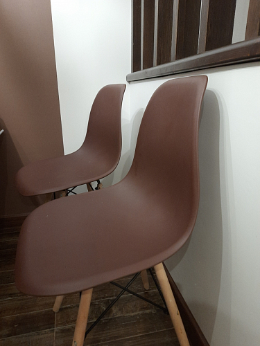 Пластиковый стул Eames PC-015 серо-голубой / дерево фото покупателя 196