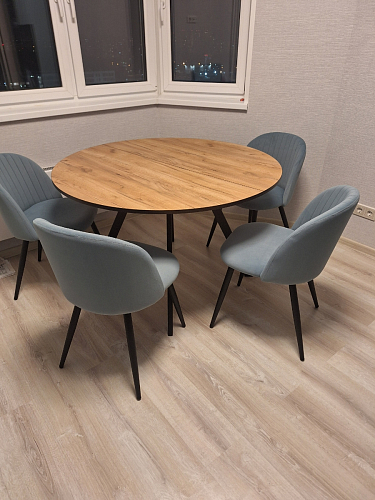 Стул на металлокаркасе Gabi 1 light blue / black / gold фото покупателя 629