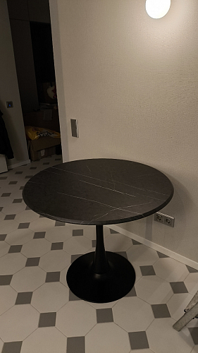 Стол Тулип 90х73 белый мрамор / золото фото покупателя 123