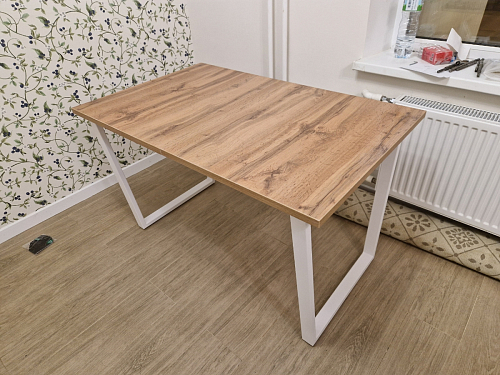 Деревянный стол Лота Лофт 120х75 белый матовый / дуб крафт золотой фото покупателя 569