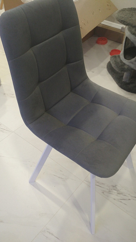 Стул на металлокаркасе Чилли синяя ткань / белый фото покупателя 1148