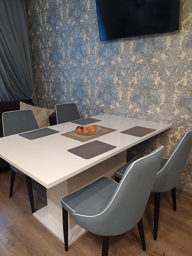 Стул на металлокаркасе Kora 1 light blue / white / black фото покупателя 5