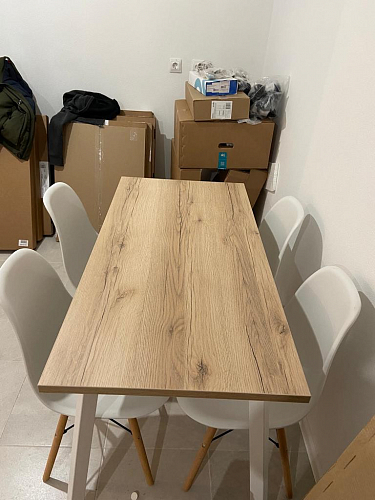 Стол Тринити Лофт 120 25 мм черный матовый / дуб делано темный фото покупателя 205