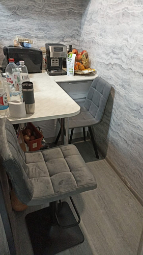 Стул на металлокаркасе Чилли К светло-серый велюр / черный каркас фото покупателя 51