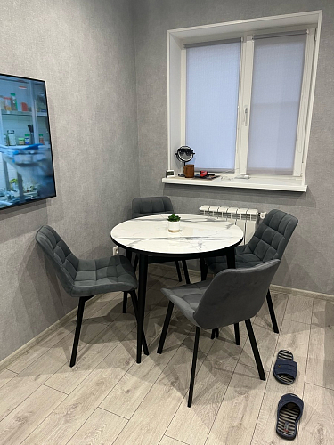 Стул на металлокаркасе Челси К крутящийся бирюзовый / черный фото покупателя 16