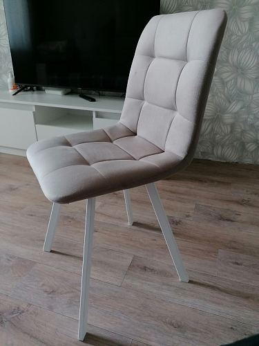 Стул на металлокаркасе Чилли синяя ткань / белый фото покупателя 379