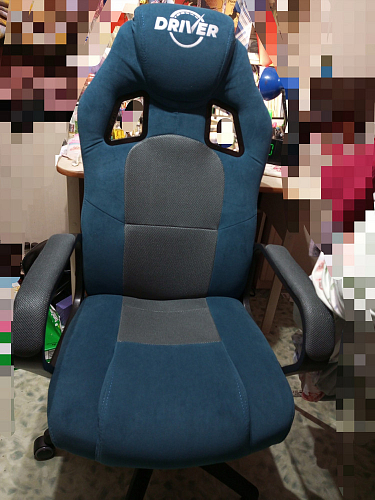 Компьютерное кресло Driver/Драйвер кожзам черный / ткань черный фото покупателя 102