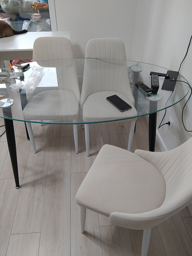 Стул на металлокаркасе Kora light blue / white фото покупателя 386