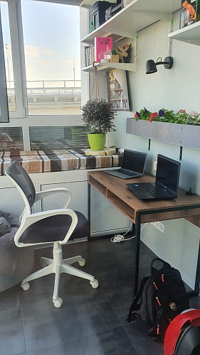 Письменный стол Леон Лофт черный матовый / дуб вотан фото покупателя 86