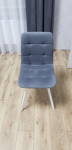 Стул на металлокаркасе Чилли К темно-серый (velutto 32) / черный фото покупателя 7