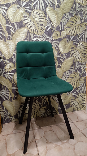 Стул на металлокаркасе Чилли К светло-серый велюр / черный каркас фото покупателя 34