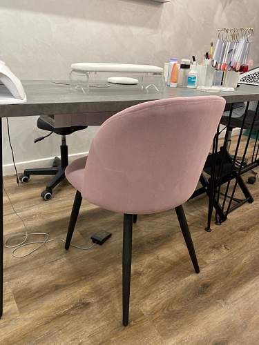 Стул на металлокаркасе Gabi 1 light blue / black / gold фото покупателя 719