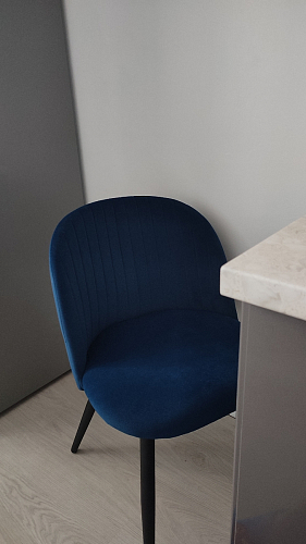 Стул на металлокаркасе Gabi 1 light blue / black / gold фото покупателя 422