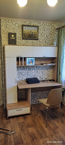 Письменный стол Лайт 03.243 дуб золотой (craft) / белый премиум фото покупателя 231