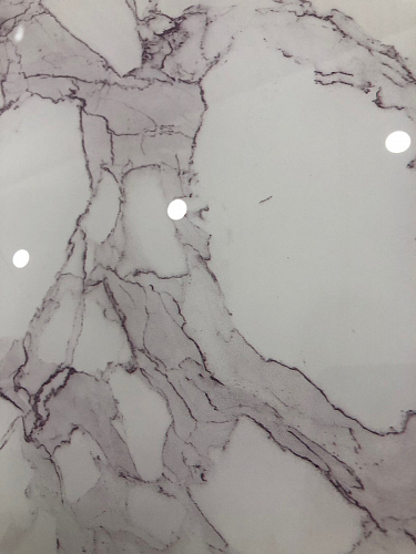 Стеклянный стол Фостер 120(160)х120х76 белый мрамор / черный фото покупателя 85